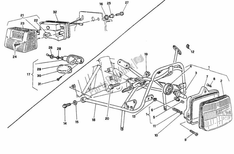 Alle onderdelen voor de Koplamp van de Ducati Supersport 750 SS 1997